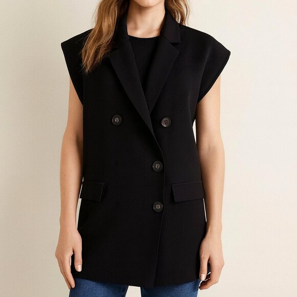 Zara Oversize Knit Waistcoat Womens Size Large - Picture 1 of 4